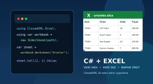C# ile Excel Dosyasından Veri Okuma ve Yazma